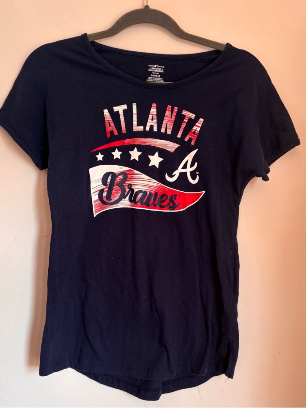 Women’s Navy blue Atlanta Braves baby tee